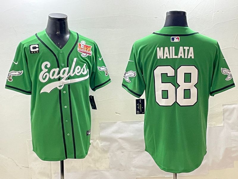 Men Philadelphia Eagles #68 Mailata Green three generations Jointly Name 2025 Nike Limited NFL Jersey style 12